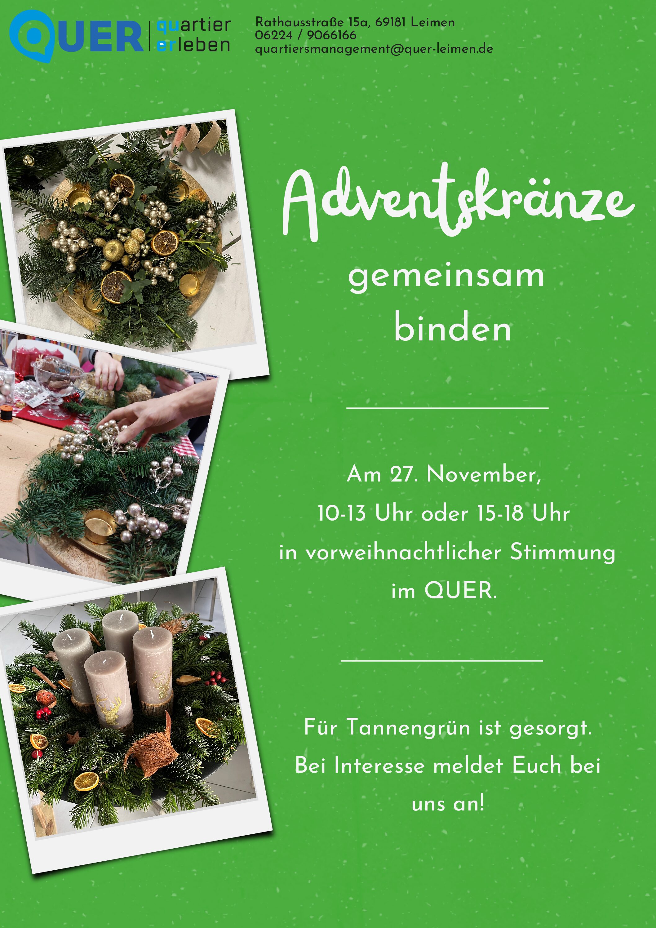 Adventskranzbinden im QUER