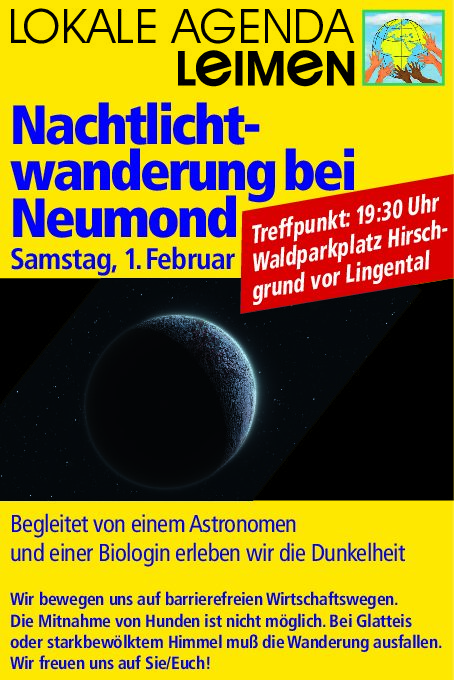 Lokale Agenda Leimen – Nachtlichtwanderung bei Neumond