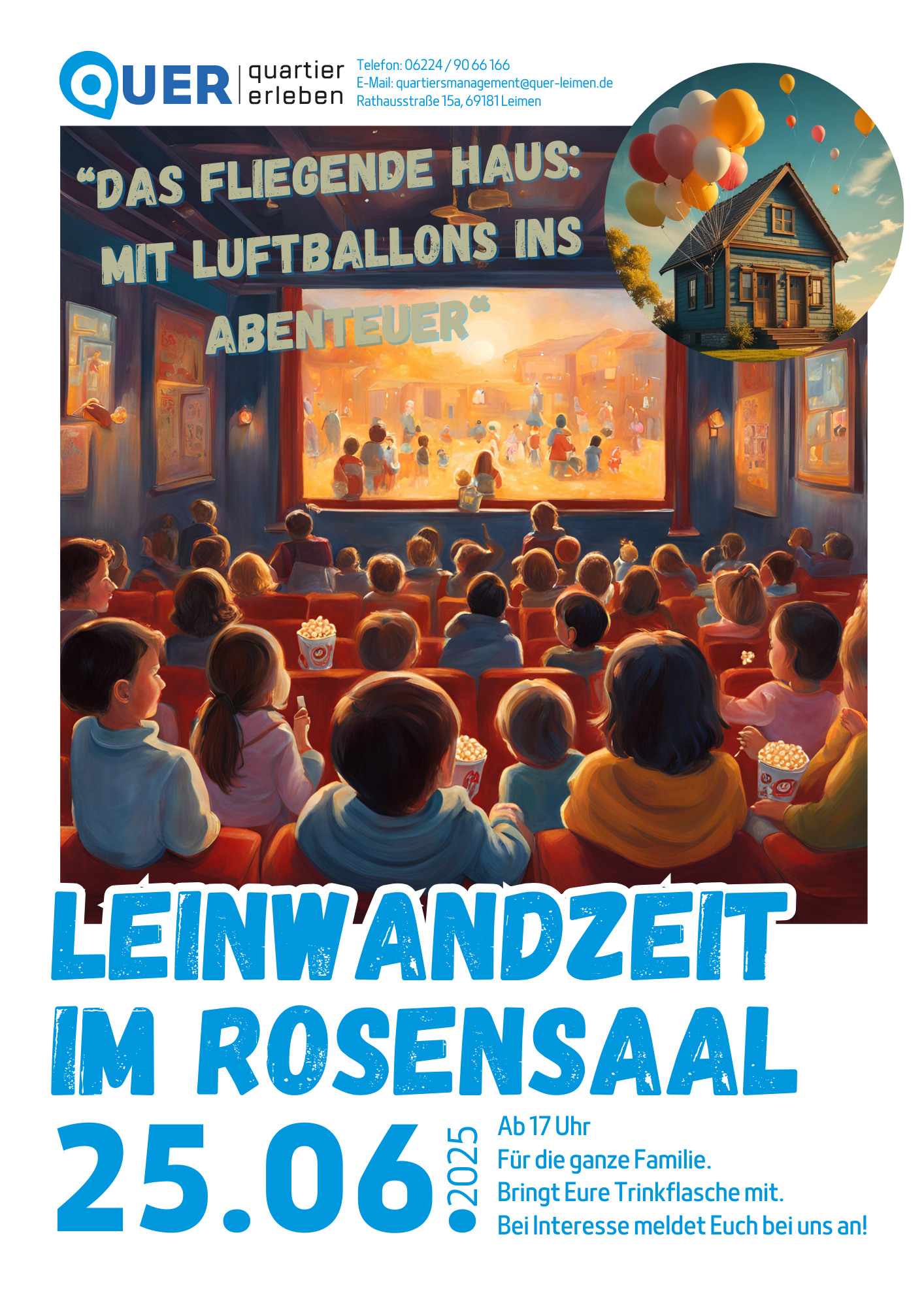 Leinwandzeit im Rosensaal – “Das fliegende Haus Mit Luftballons ins Abenteuer“