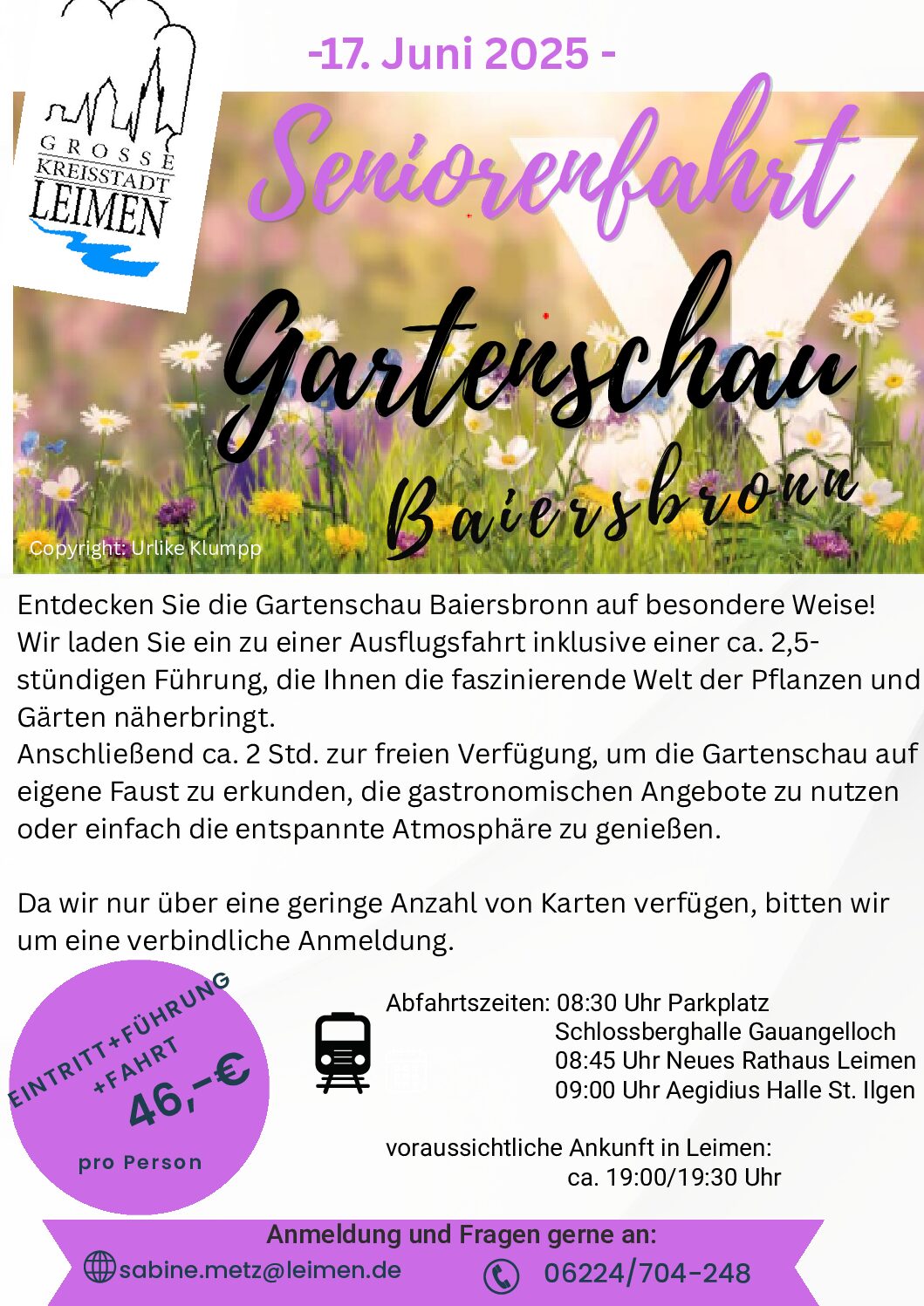 Seniorenfahrt – Gartenschau Baiersbronn
