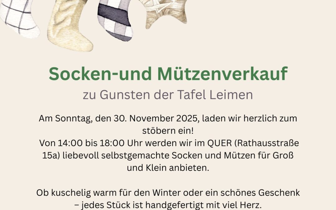 Socken-und Mützenverkauf zu Gunsten der Tafel Leimen