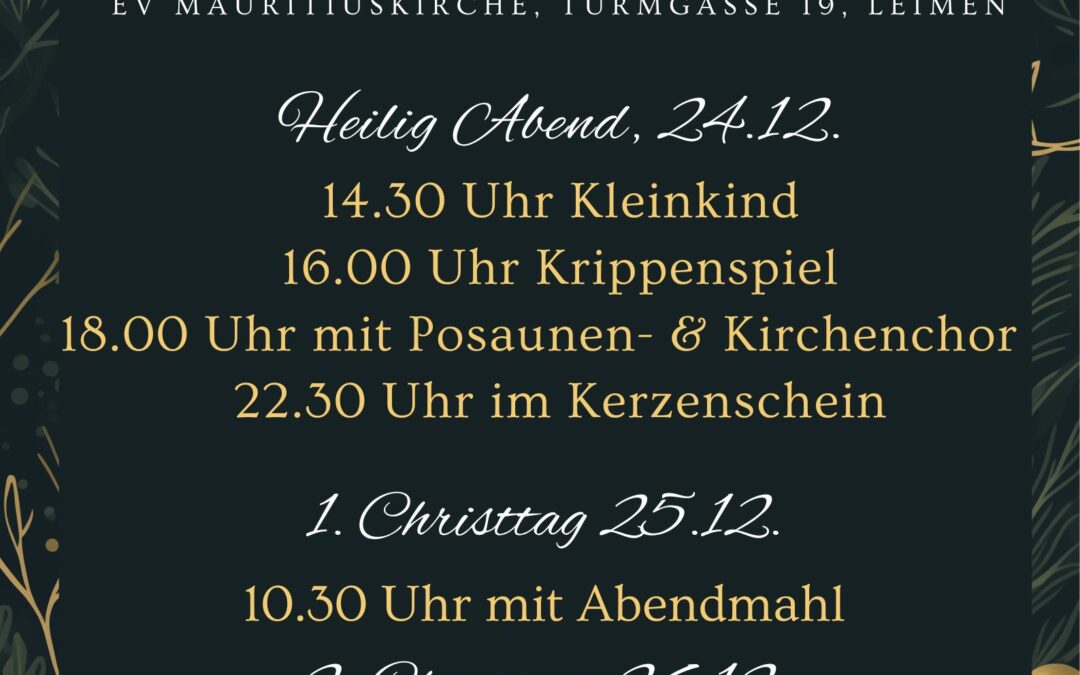 Weihnachtsgottesdienst mit Abendmahl