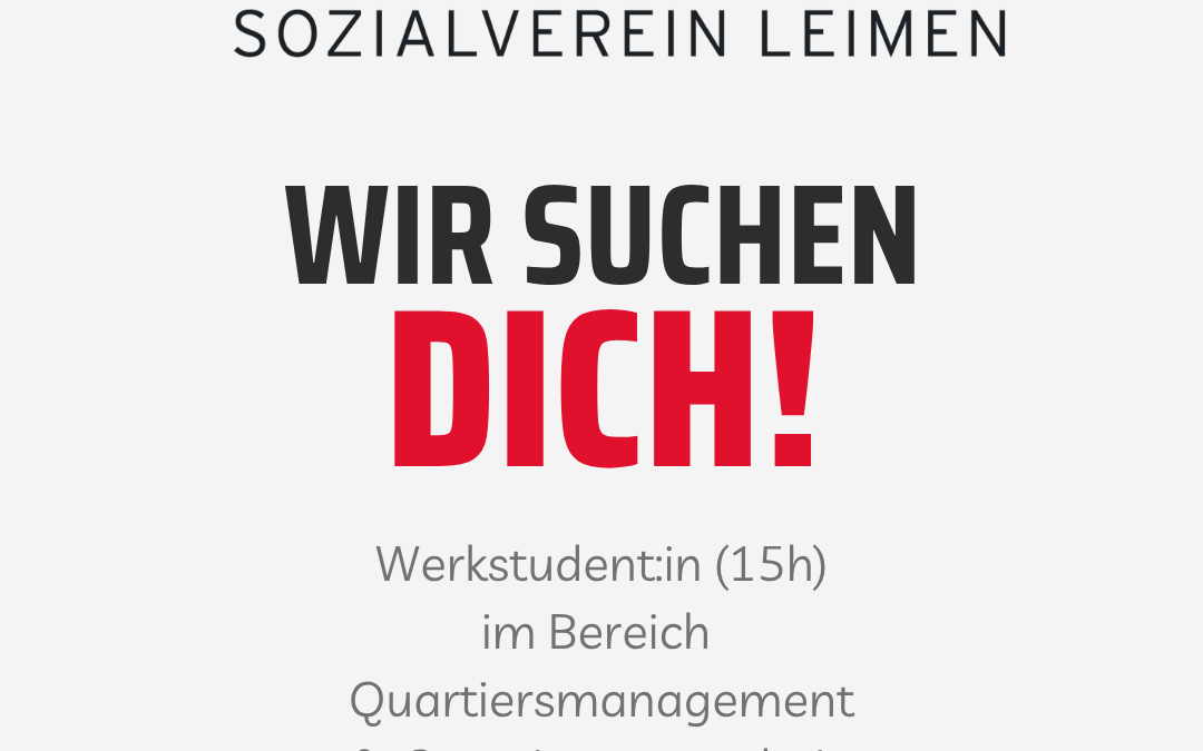 WIR suchen DICH! – Werkstudent: in im Quartiersmanagement