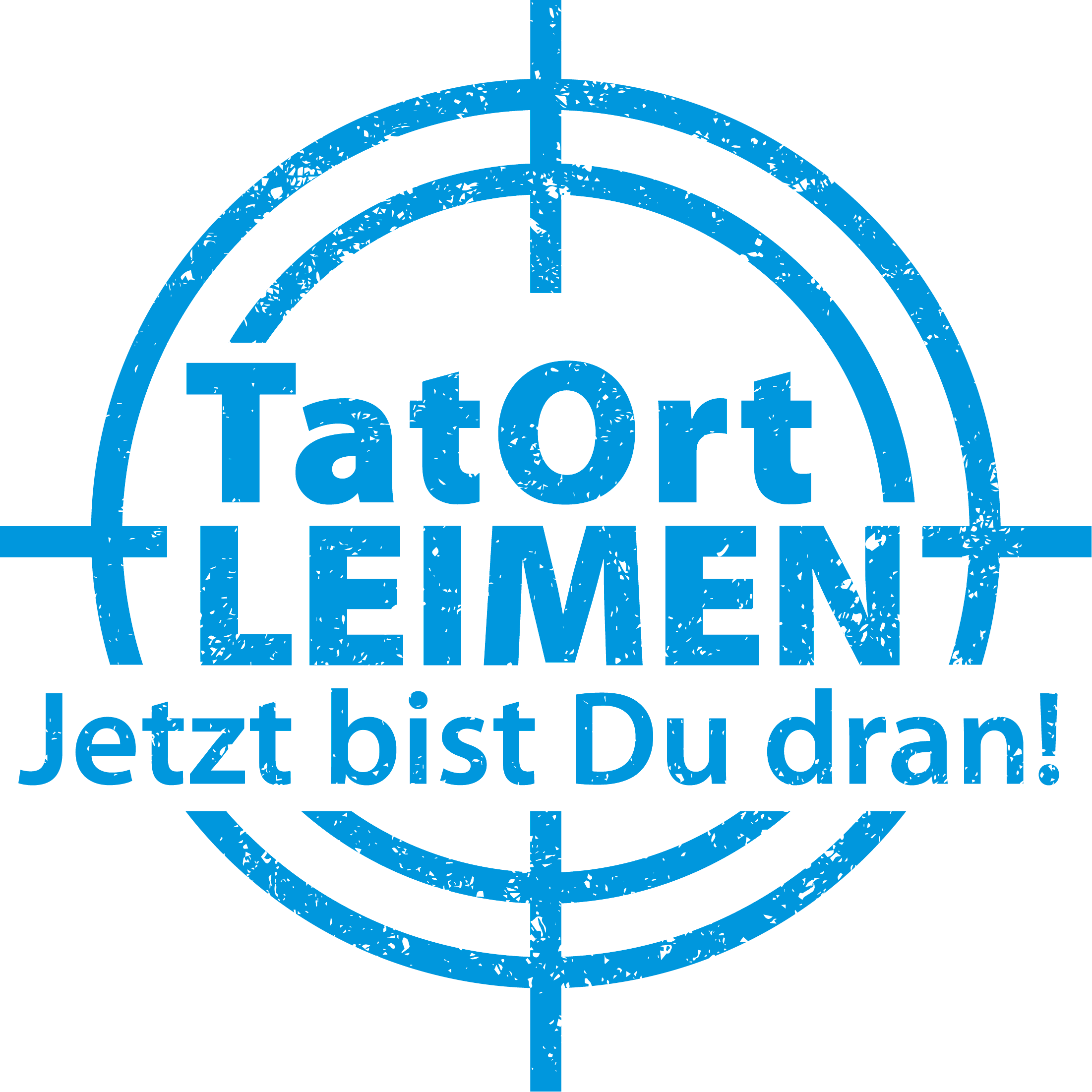 Das Bild zeit ein Logo mit dem Schriftzug "TatOrt Leimen Jetzt bist Du dran!"